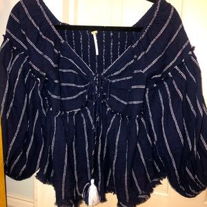 Free People top/blouse. Striped. Never worn!